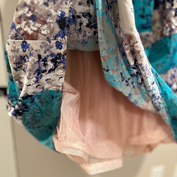 Anthropologie Moulinette Soeurs Novella Ball Skirt Patchwork Print Floral Teal 6 - Picture 8 of 16